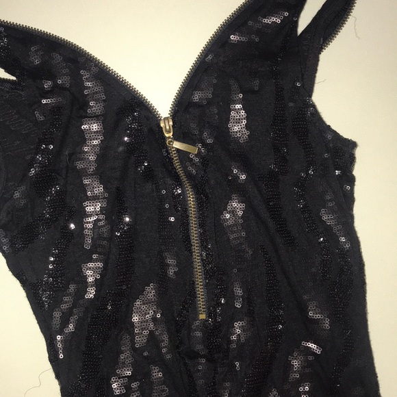 Black Sequin Mini Dress - Picture 4 of 5